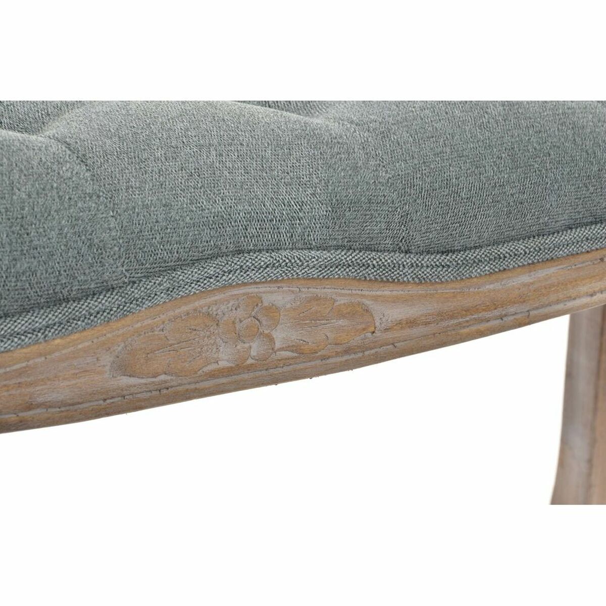 imagem de Banqueta DKD Home Decor   Cinzento Natural Madeira Poliéster Cinzento escuro (112 x 36 x 48 cm)2