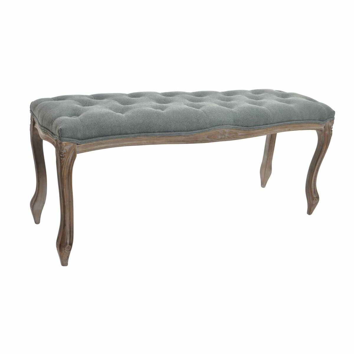 imagem de Banqueta DKD Home Decor   Cinzento Natural Madeira Poliéster Cinzento escuro (112 x 36 x 48 cm)1