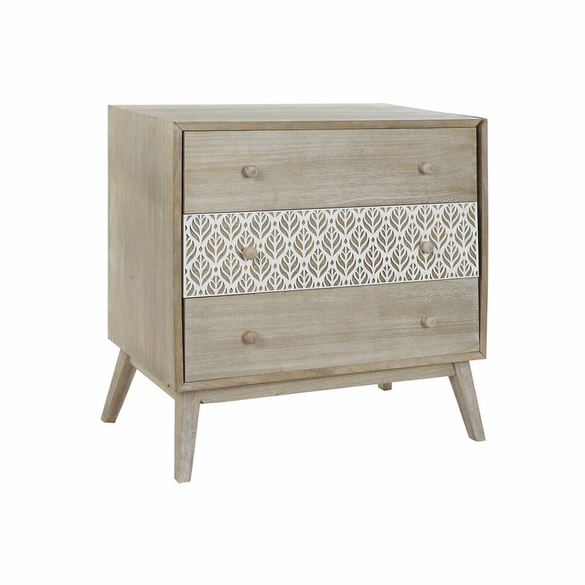 DKD Home Decor - Cómoda DKD Home Decor 80 x 42 x 80 cm Natural Branco Folha de planta