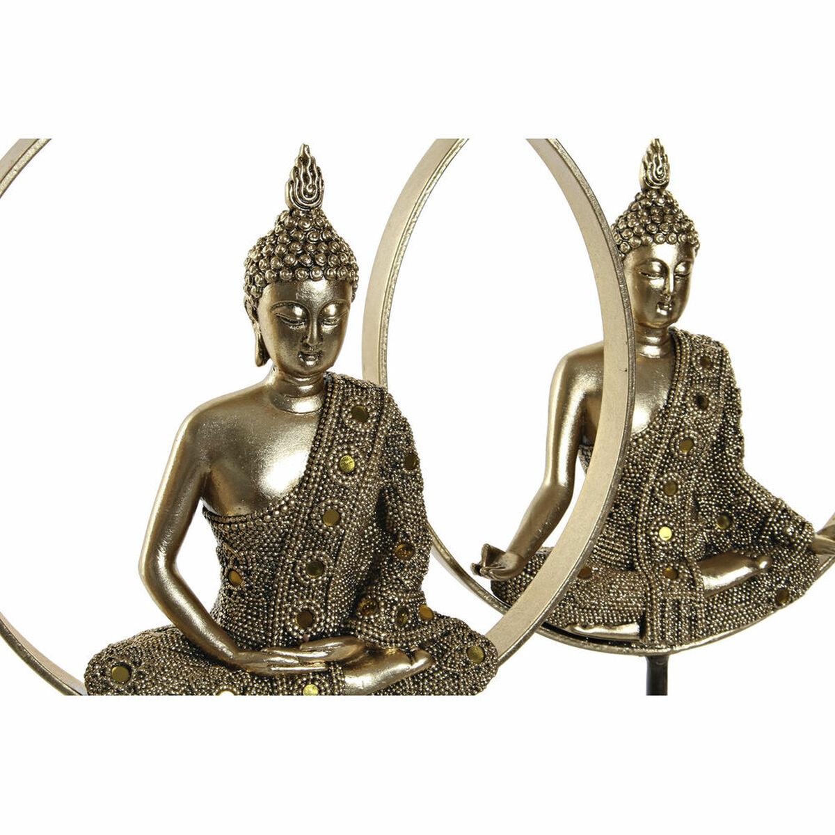 imagem de Figura Decorativa DKD Home Decor 26 x 11 x 40 cm Preto Dourado Buda Oriental (2 Unidades)4