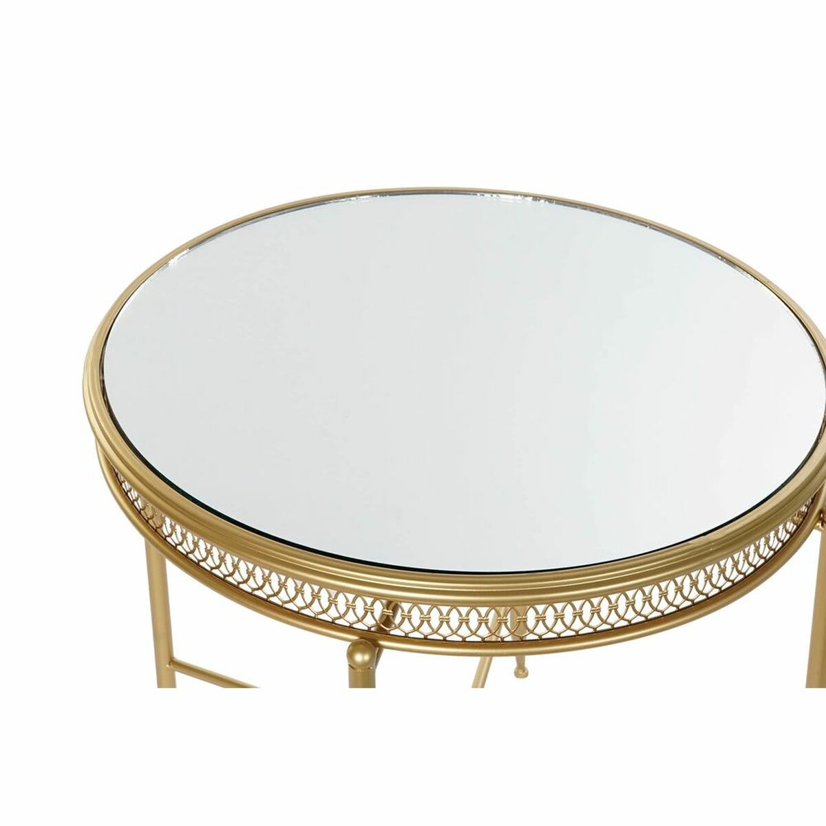 imagem de Mesa de apoio DKD Home Decor 56 x 56 x 56 cm Espelho Dourado Metal2