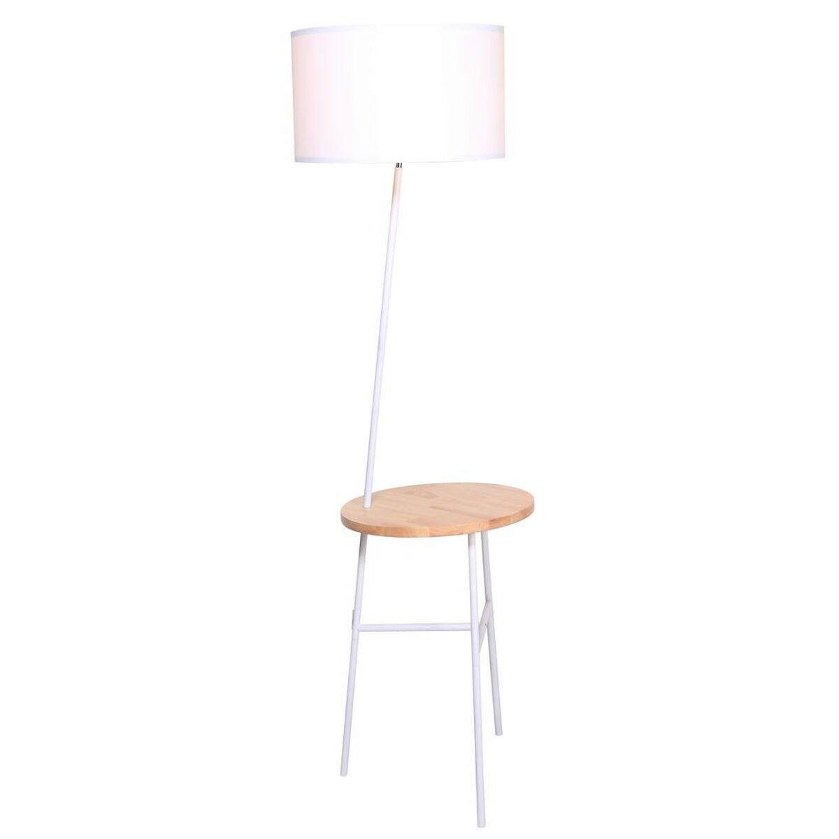 DKD Home Decor - Luminária de chão DKD Home Decor Branco Castanho Poliéster Metal Pinheiro (40 x 65 x 152 cm)