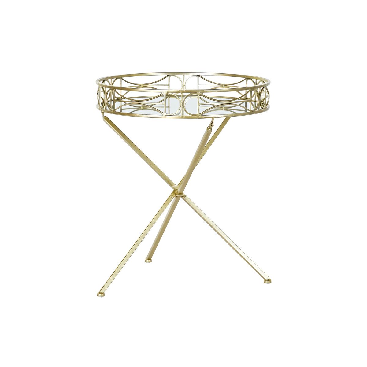 DKD Home Decor - Mesa de apoio DKD Home Decor Espelho Dourado Metal (48,5 x 48,5 x 58,5 cm)