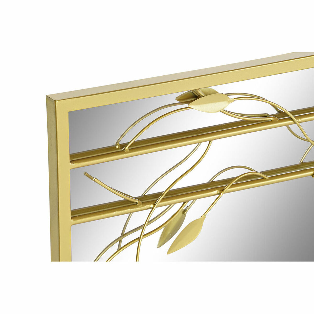 imagem de Espelho de parede DKD Home Decor Espelho Dourado Metal Folha de planta (60 x 2 x 90 cm)3