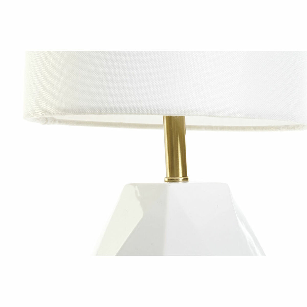 imagem de Lâmpada de mesa DKD Home Decor Branco Poliéster Metal Cerâmica 220 V Dourado 50 W (20 x 20 x 37 cm)3