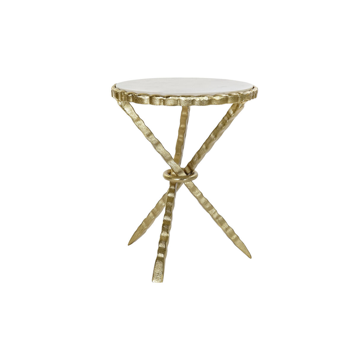 DKD Home Decor - Mesa de apoio DKD Home Decor Branco Dourado Alumínio Mármore 43 x 43 x 54 cm