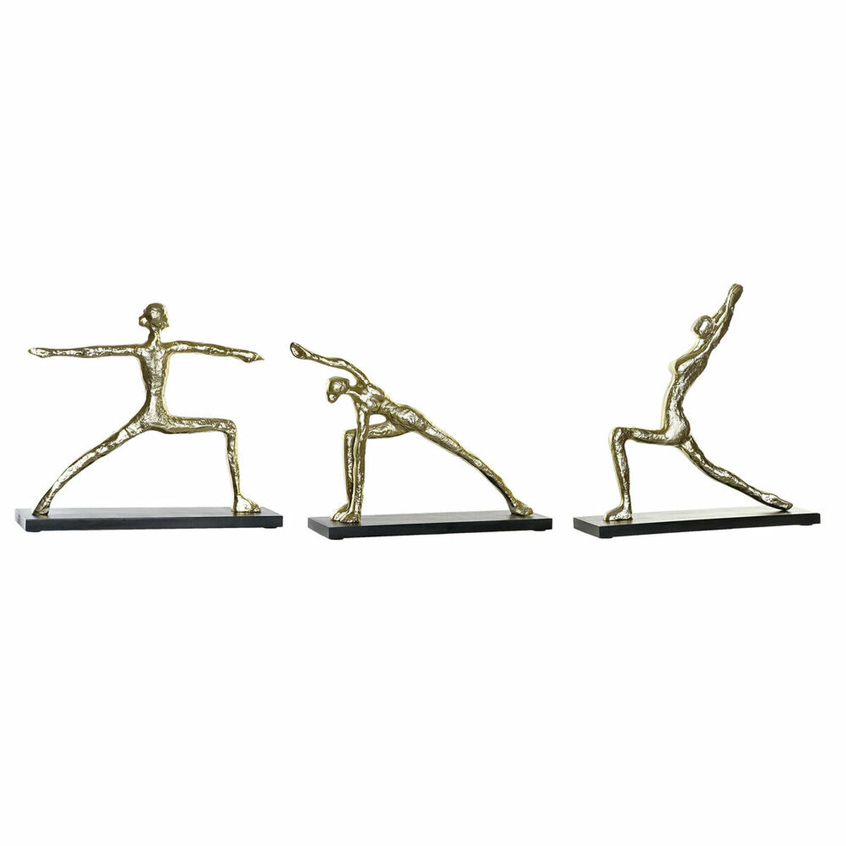 DKD Home Decor - Figura Decorativa DKD Home Decor 33 x 10 x 35 cm Preto Dourado Índio Yoga (3 Unidades)