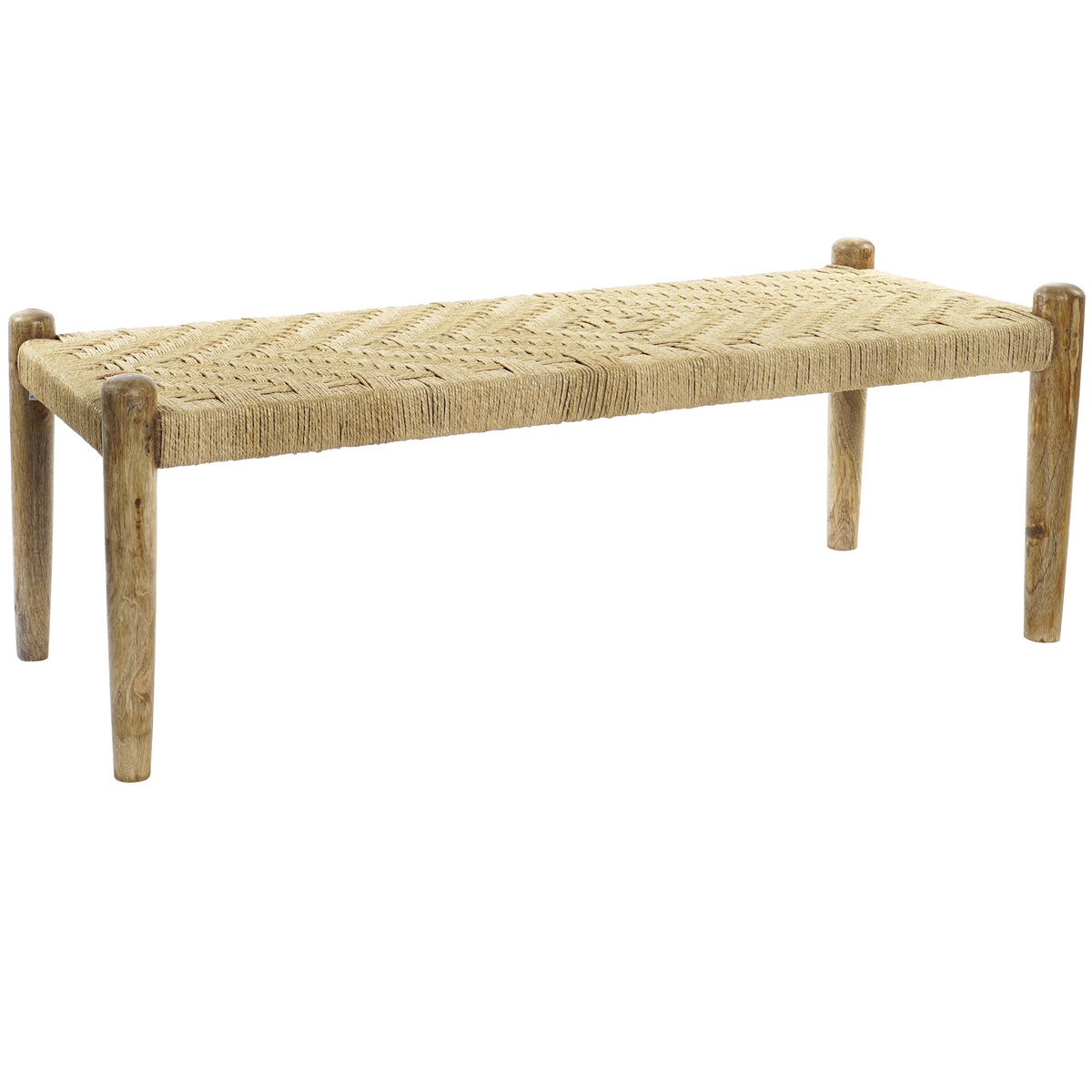 imagem de Banqueta DKD Home Decor 145 x 55 x 49 cm Natural Castanho Corda Madeira de mangueira1