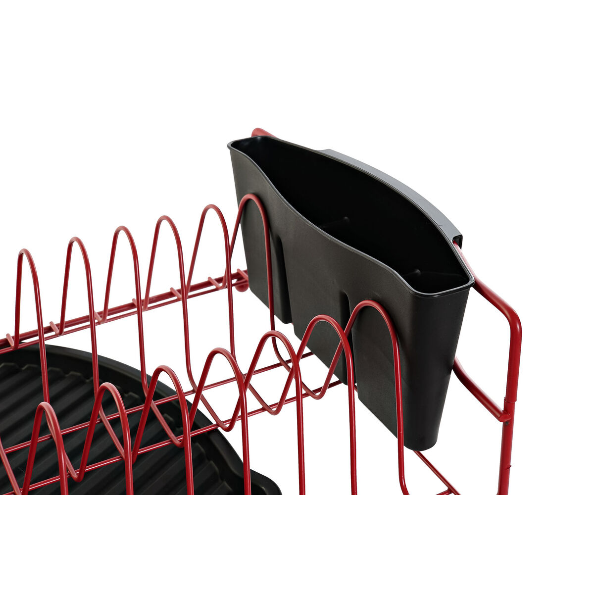 imagem de Escorredor de Louça DKD Home Decor Preto Vermelho Metal Polipropileno 47,5 x 26,5 x 11 cm3