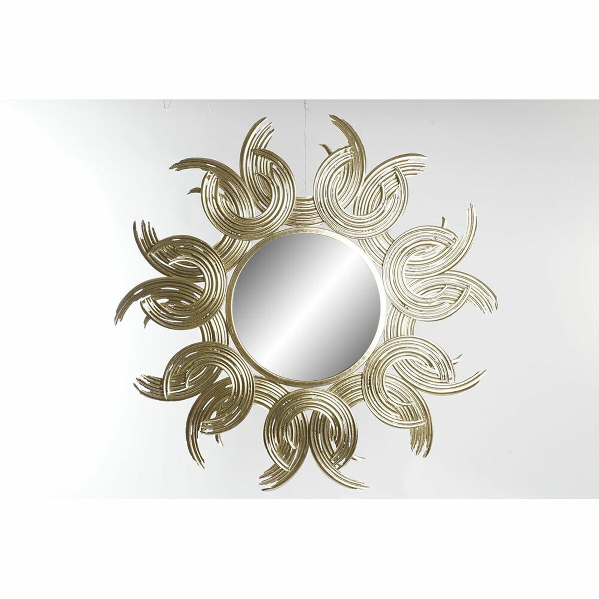 DKD Home Decor - Espelho de parede DKD Home Decor 97 x 3 x 97 cm Cristal Dourado Metal Sol