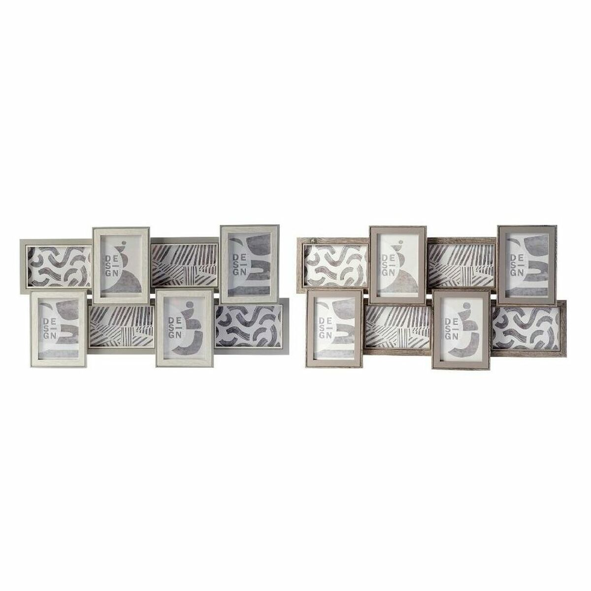 DKD Home Decor - Moldura de Fotos DKD Home Decor 60 x 3 x 32 cm Cristal Cinzento Castanho Madeira MDF Urbana (2 Unidades)