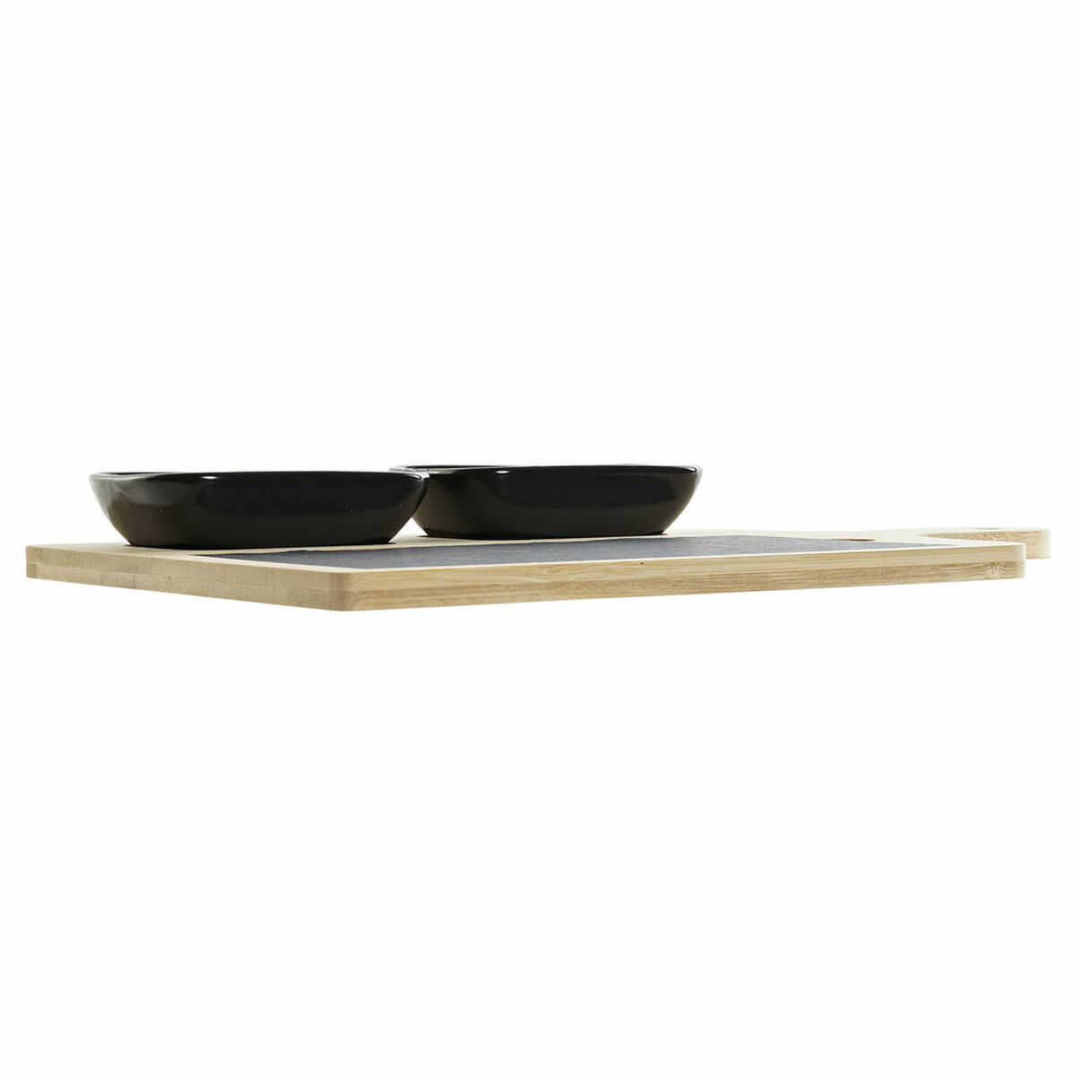 imagem de Conjunto para Aperitivos DKD Home Decor Preto Natural Bambu Plástico Grés Ardósia 33 x 19,7 x 3,5 cm (4 pcs)2