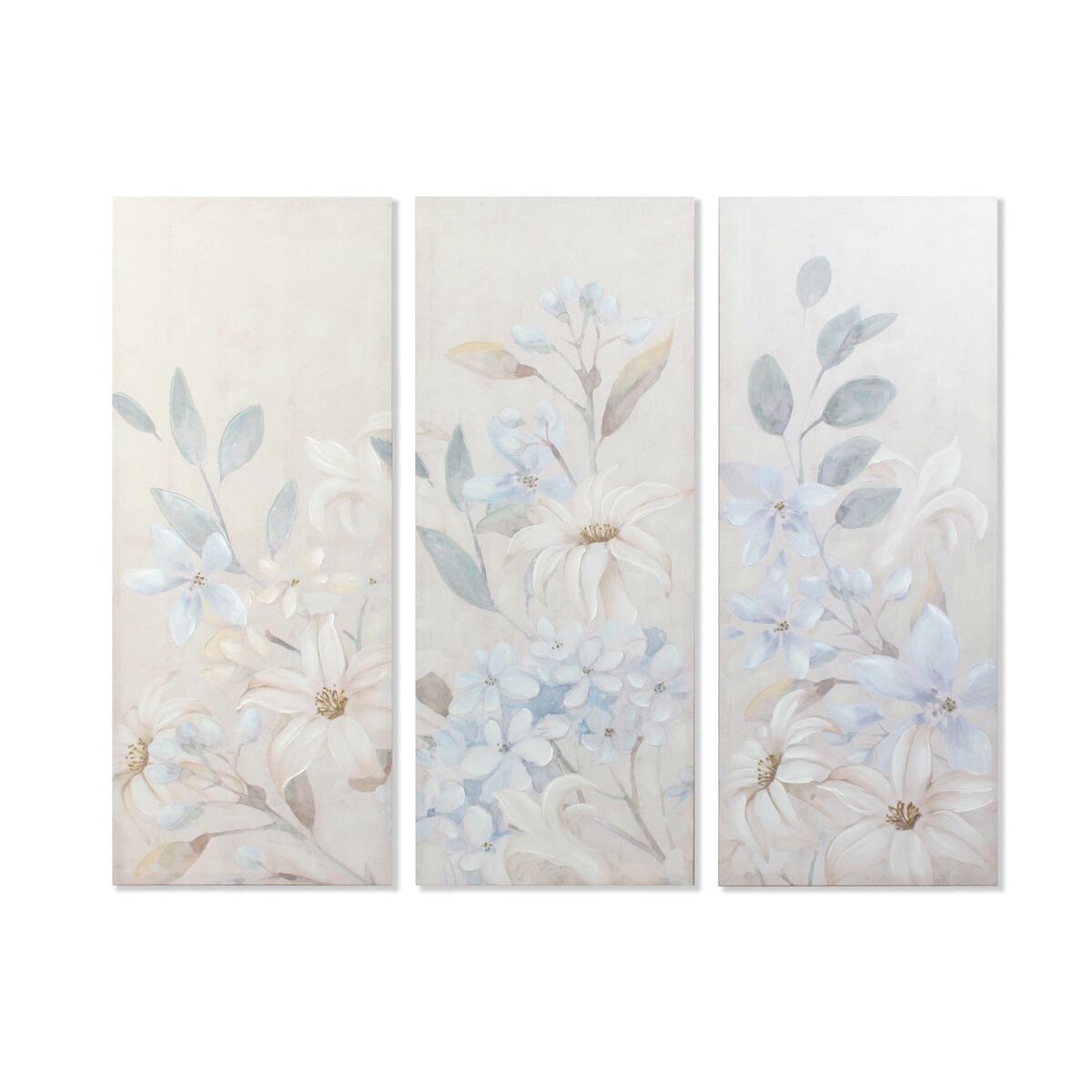 DKD Home Decor - Pintura DKD Home Decor Bloemen 55 x 3 x 135 cm Shabby Chic (3 Peças)