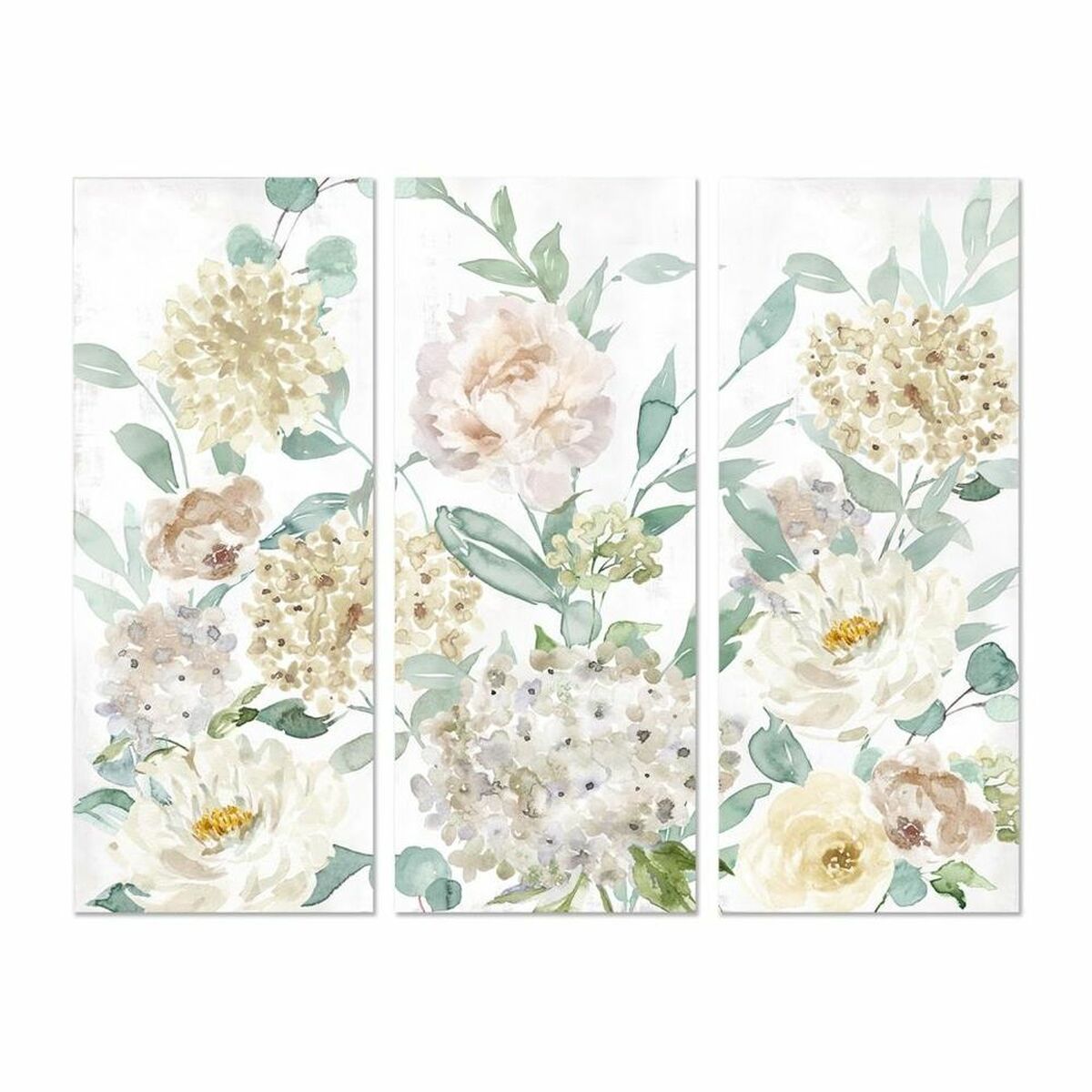 imagem de Pintura DKD Home Decor Bloemen 55 x 3 x 135 cm Shabby Chic (3 Peças)3