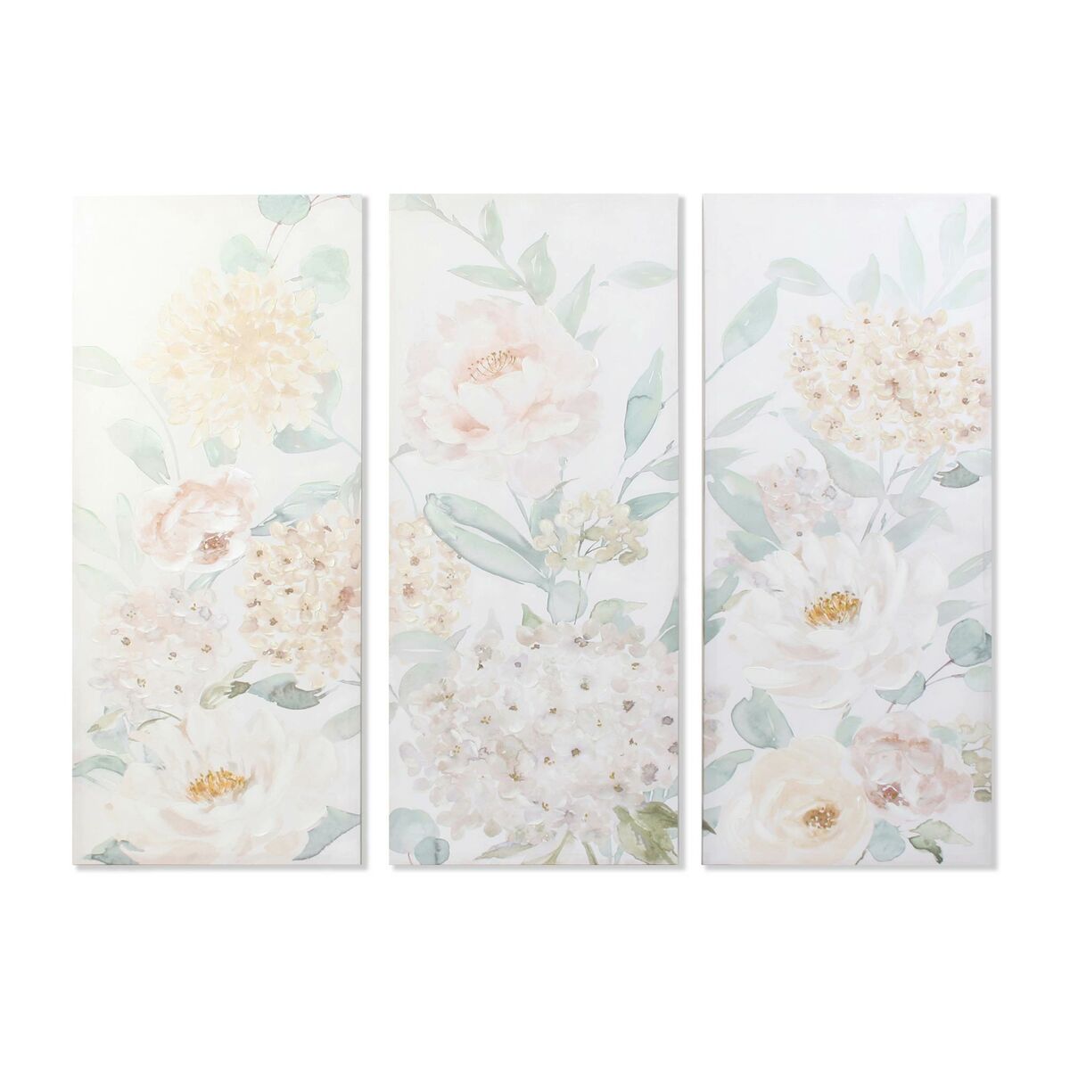 DKD Home Decor - Pintura DKD Home Decor Bloemen 55 x 3 x 135 cm Shabby Chic (3 Peças)