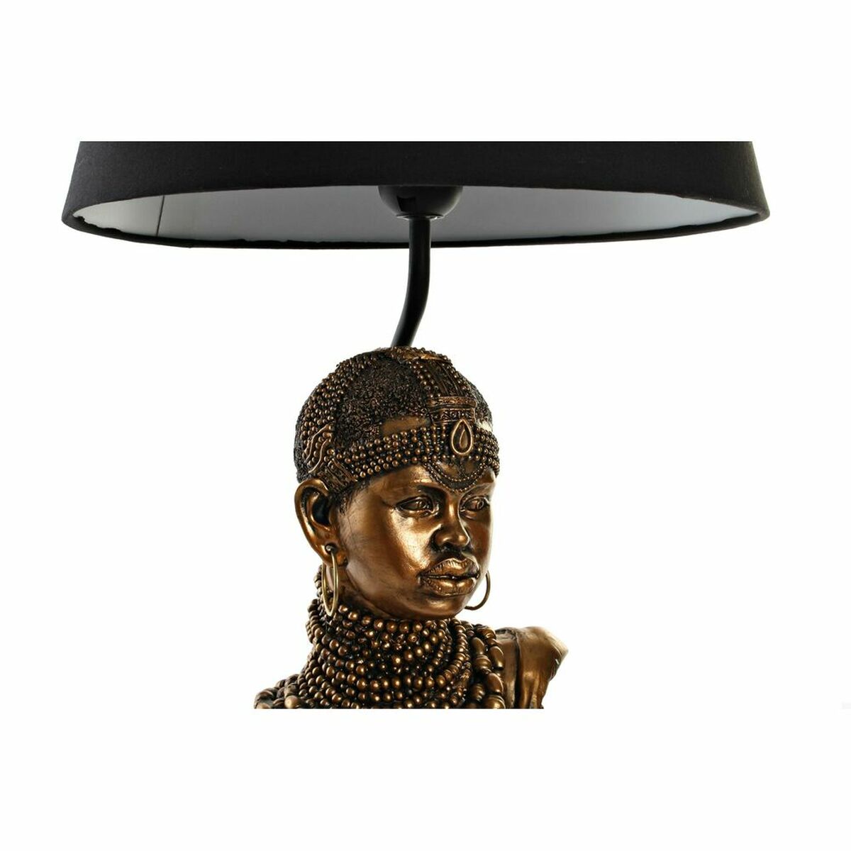 imagem de Lâmpada de mesa DKD Home Decor Preto Dourado Poliéster Resina Africana (31 x 31 x 58 cm)3