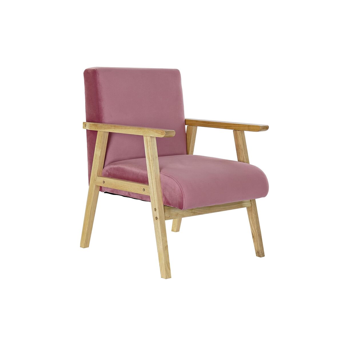 imagem de Poltrona DKD Home Decor Cor de Rosa Poliéster Madeira MDF (61 x 63 x 77 cm)1