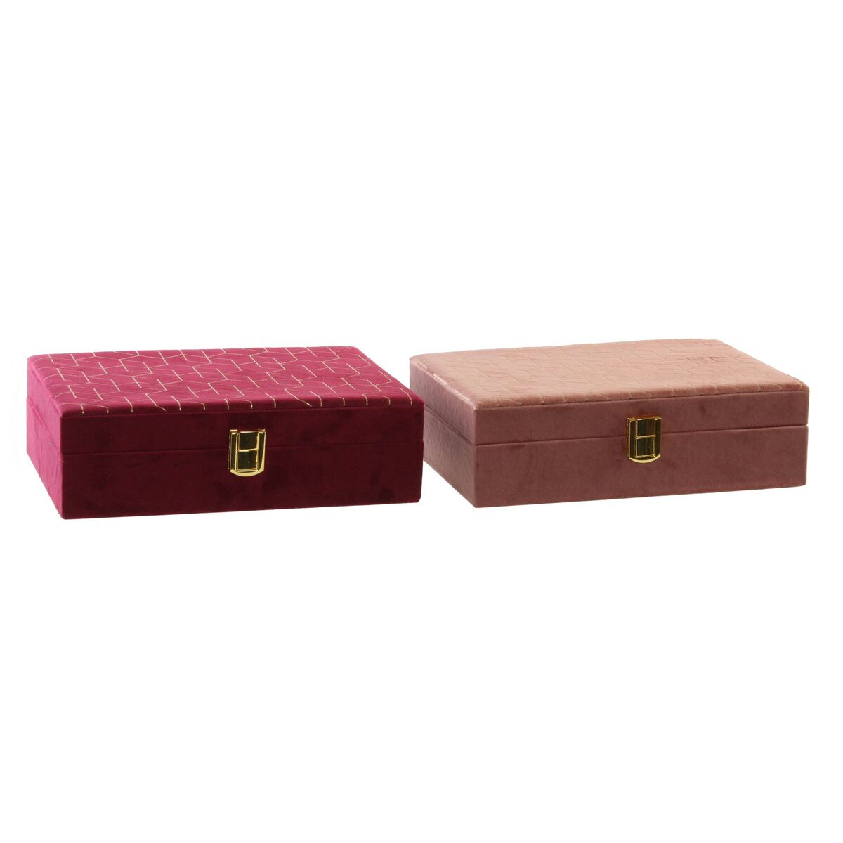 DKD Home Decor - Guarda-Joias DKD Home Decor Roxo Cor de Rosa Dourado Madeira 24 x 16 x 7 cm (2 Unidades)