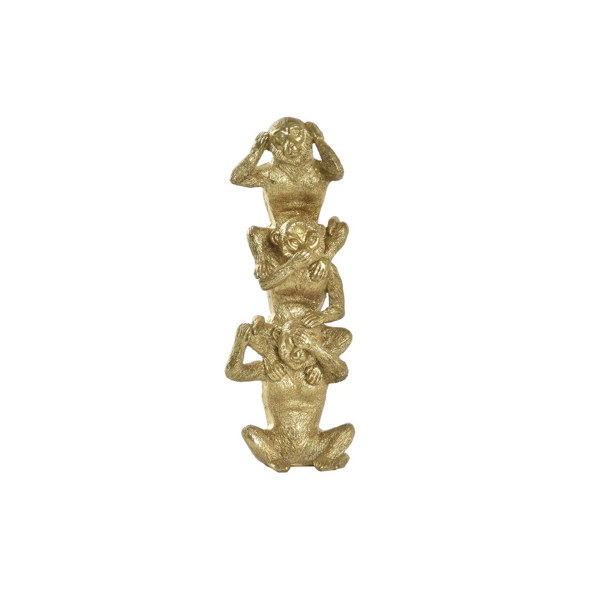 DKD Home Decor - Figura Decorativa DKD Home Decor Dourado Macacos 9 x 7 x 25 cm