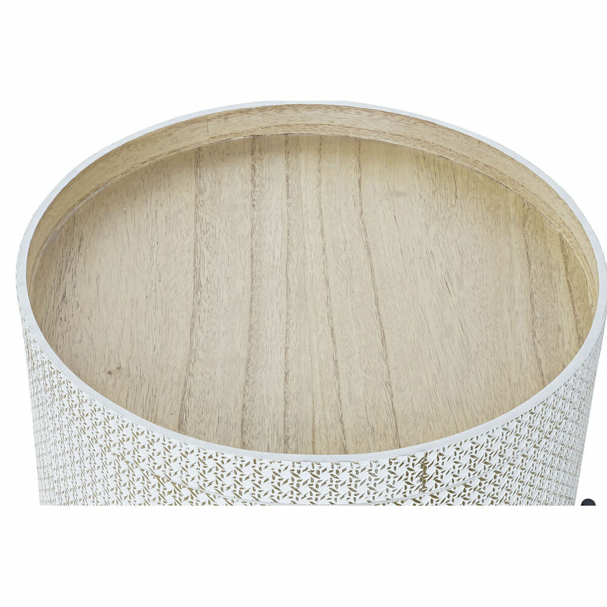 imagem de Mesa de apoio DKD Home Decor Branco Castanho Dourado Metal Madeira MDF 45 x 45 x 39 cm2