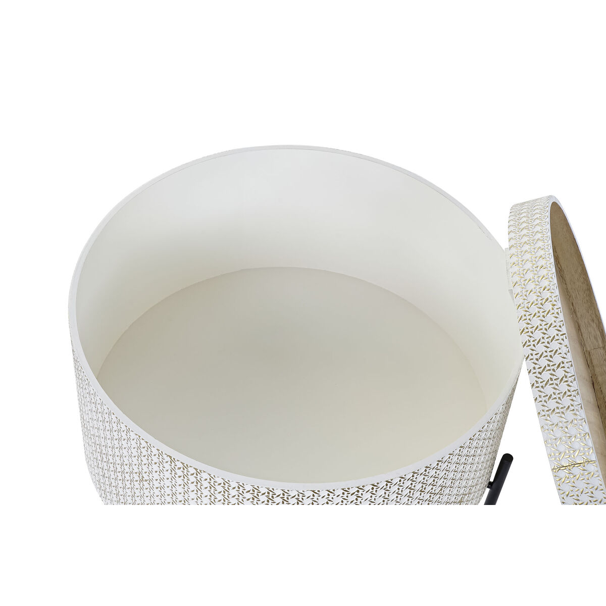 imagem de Mesa de apoio DKD Home Decor Branco Castanho Dourado Metal Madeira MDF 45 x 45 x 39 cm3