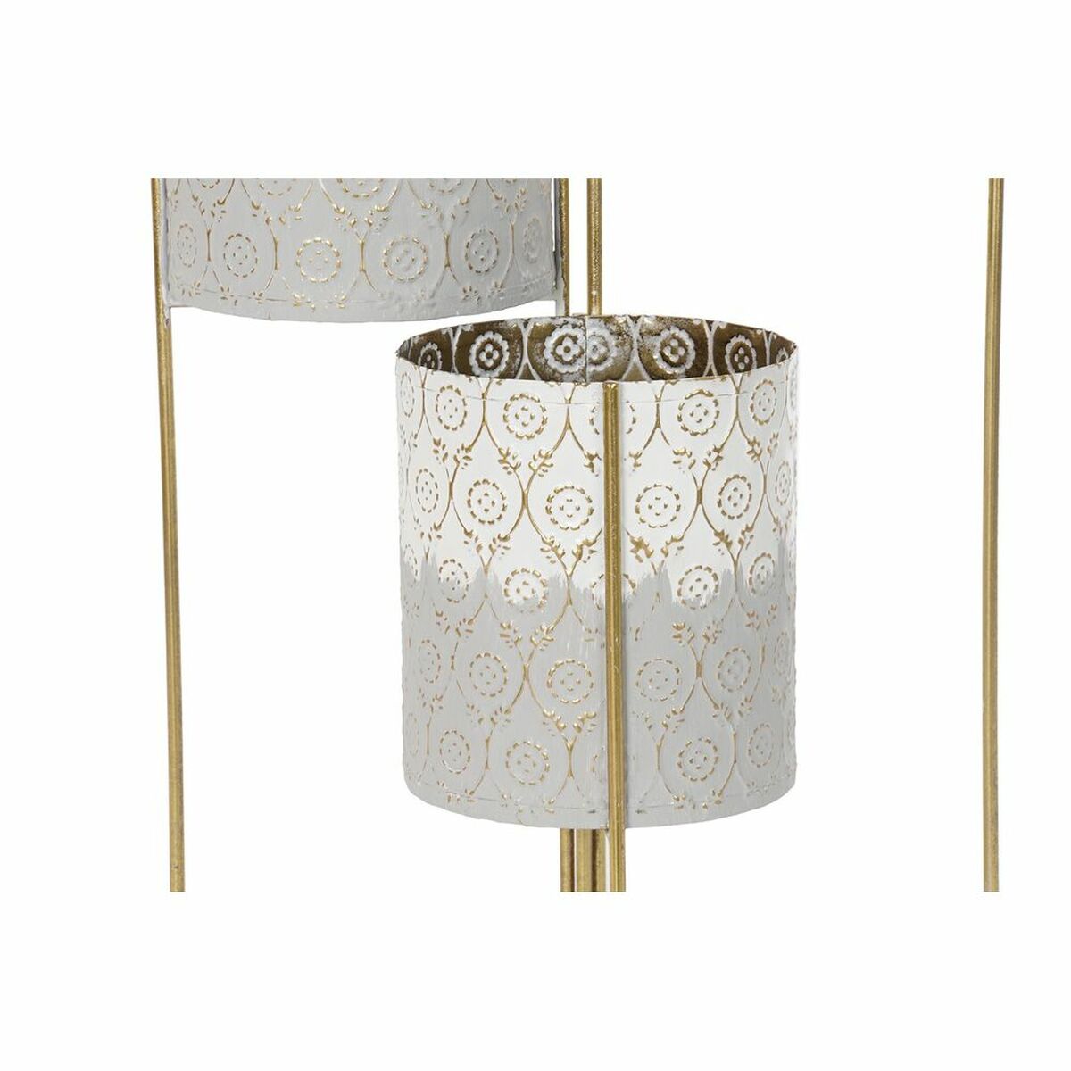 imagem de Plantador DKD Home Decor Cinzento Dourado Metal Branco Duas cores Ferro (45 x 33 x 92,8 cm)2