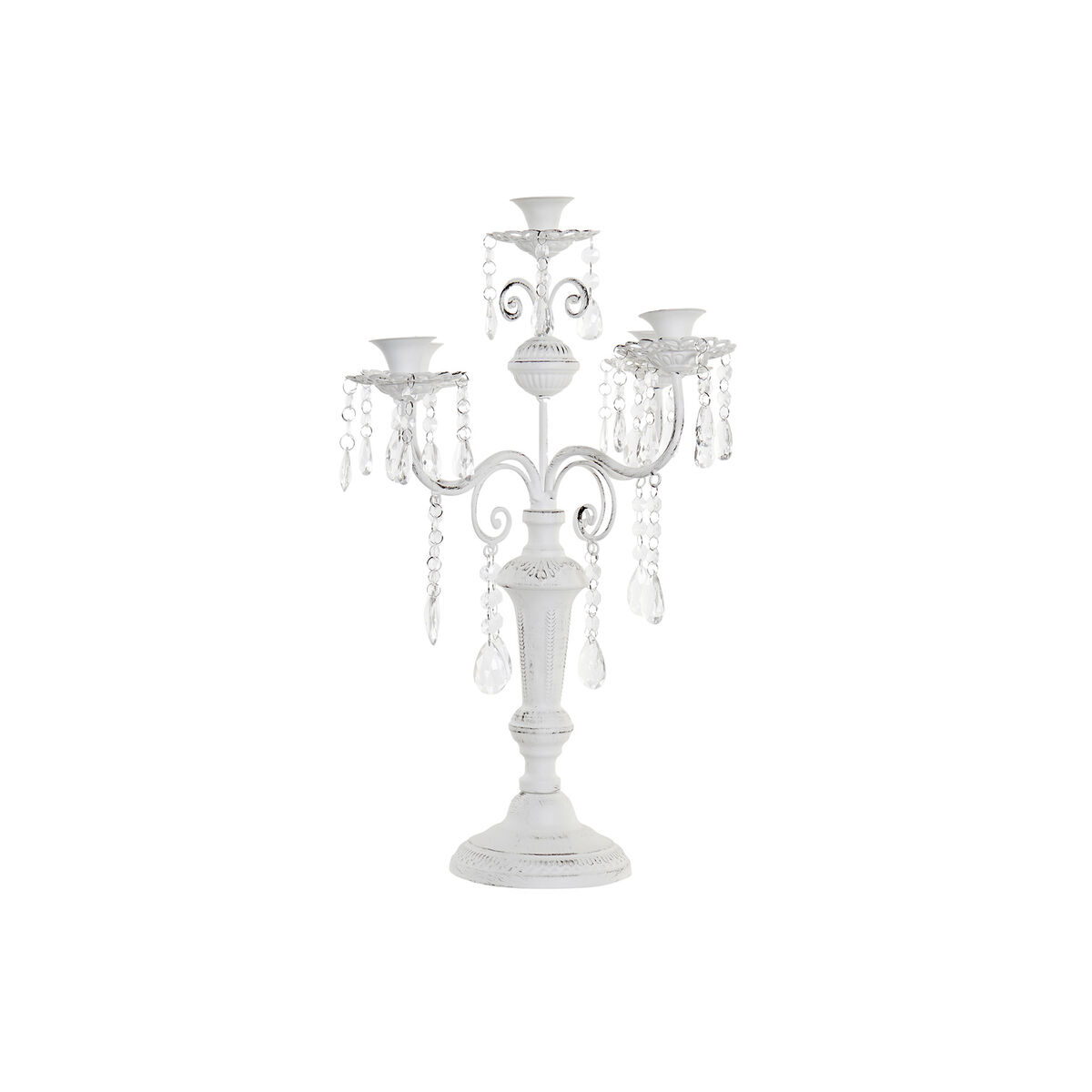 DKD Home Decor - Candelabro DKD Home Decor Metal Branco Acrílico (41 x 41 x 56,5 cm)