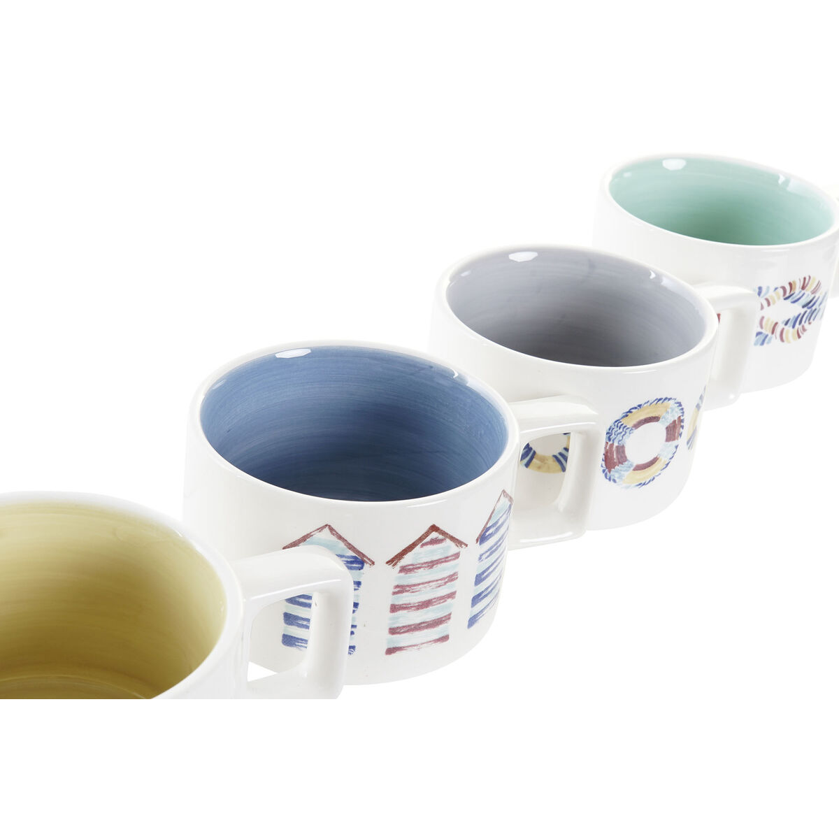 imagem de Conjunto de Chávenas de Café DKD Home Decor Azul Multicolor Metal Dolomite 4 Peças 260 ml3