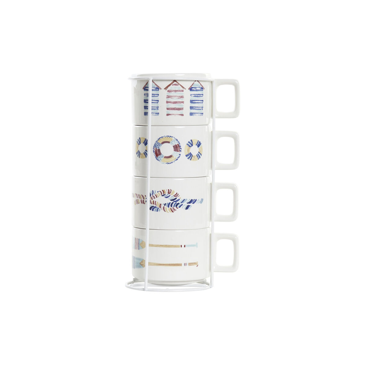 imagem de Conjunto de Chávenas de Café DKD Home Decor Azul Multicolor Metal Dolomite 4 Peças 260 ml4