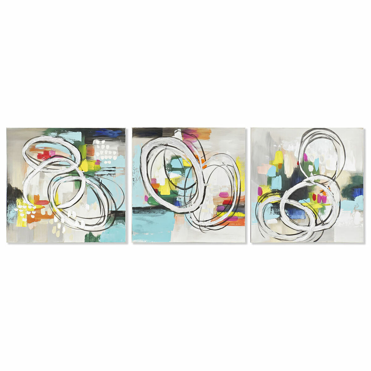 DKD Home Decor - Pintura DKD Home Decor 60 x 2,8 x 60 cm Abstrato Moderno (3 Peças)