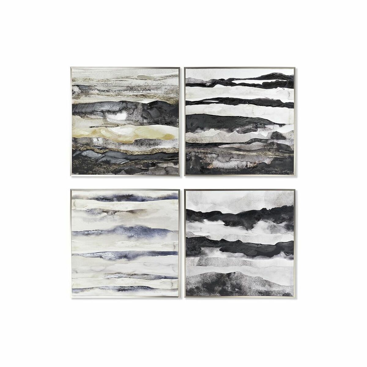 DKD Home Decor - Pintura DKD Home Decor 79 x 2,5 x 79 cm Abstrato Moderno (4 Peças)