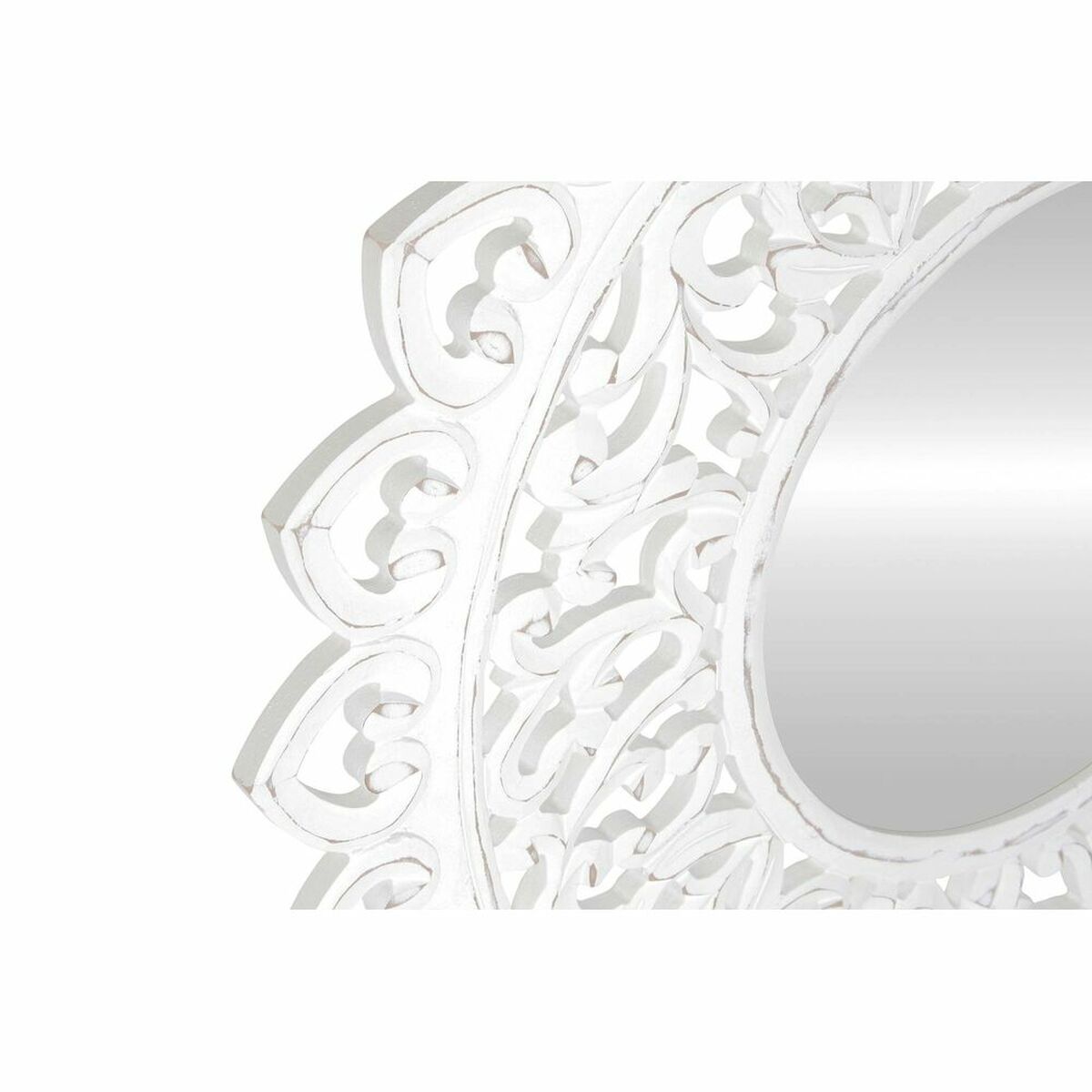 imagem de Espelho de parede DKD Home Decor Cristal Branco Mandala Madeira MDF Decapé (90 x 2,5 x 90 cm)2