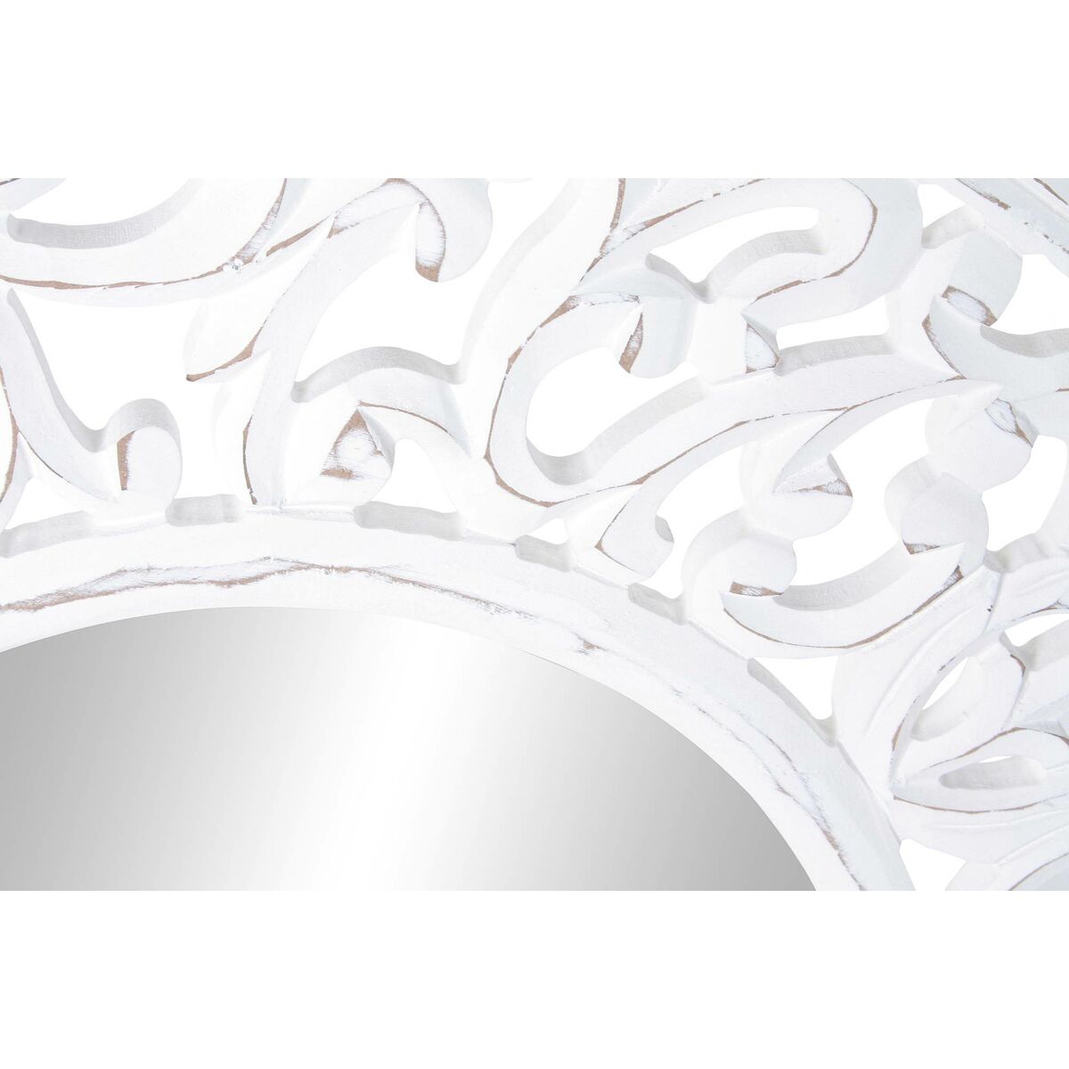 imagem de Espelho de parede DKD Home Decor Cristal Branco Mandala Madeira MDF Decapé (90 x 2,5 x 90 cm)3