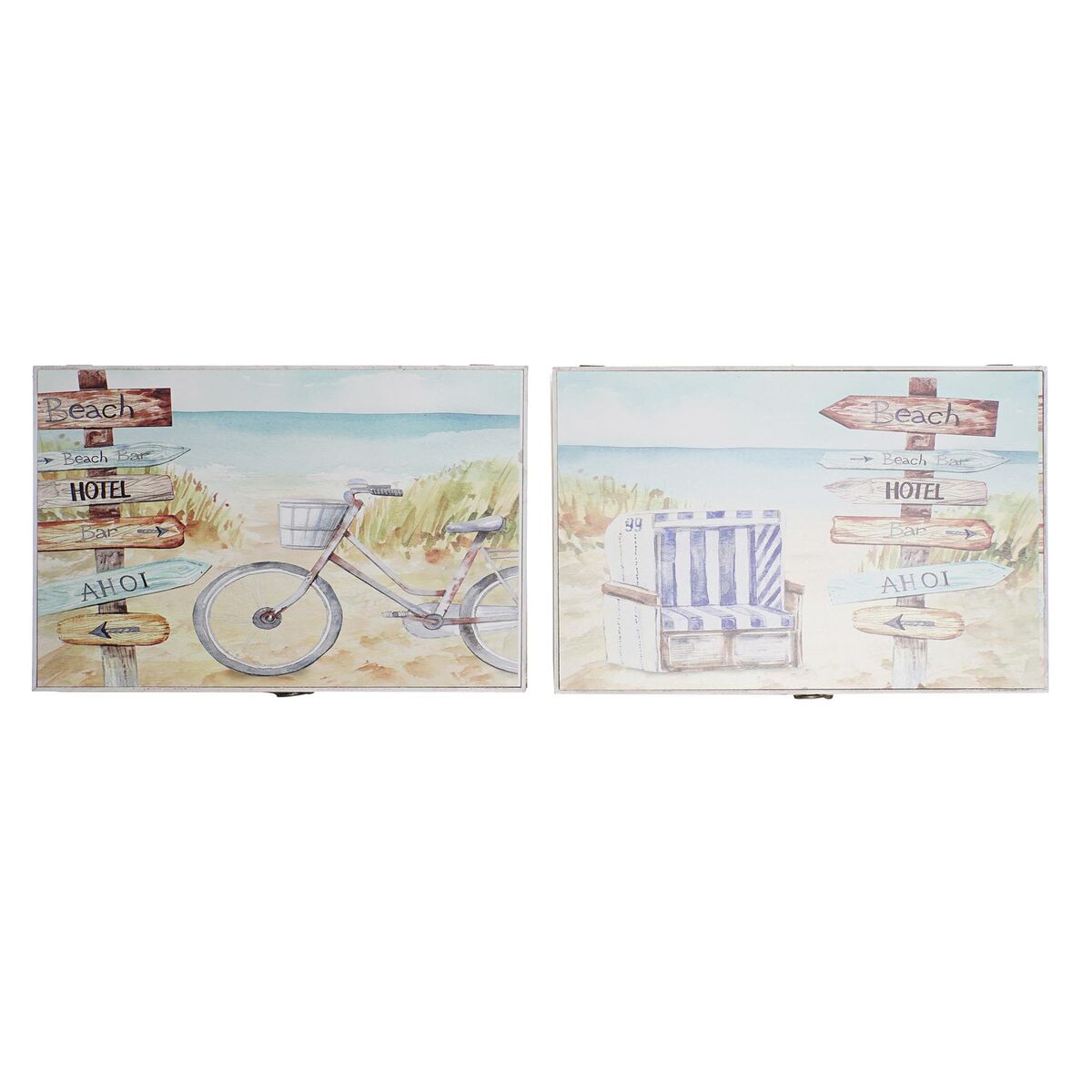 imagem de Tampas DKD Home Decor Contador Praia Madeira MDF 2 Unidades 46,5 x 6 x 31,5 cm1