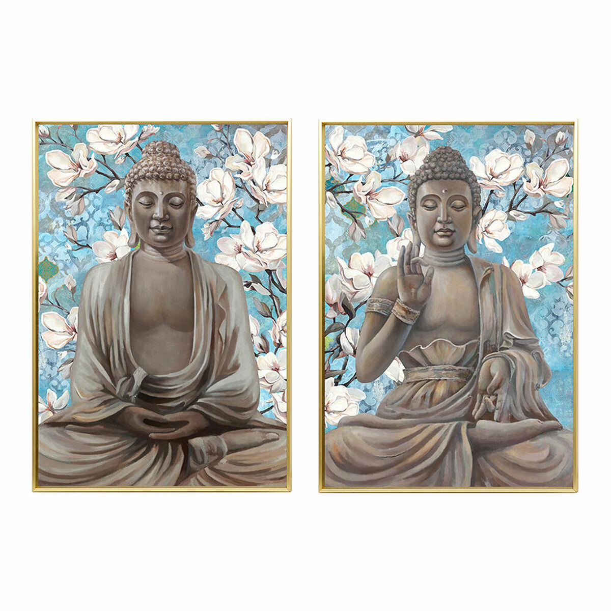 imagem de Pintura DKD Home Decor 51,5 x 3,5 x 71,5 cm Buda Oriental (2 Unidades)1