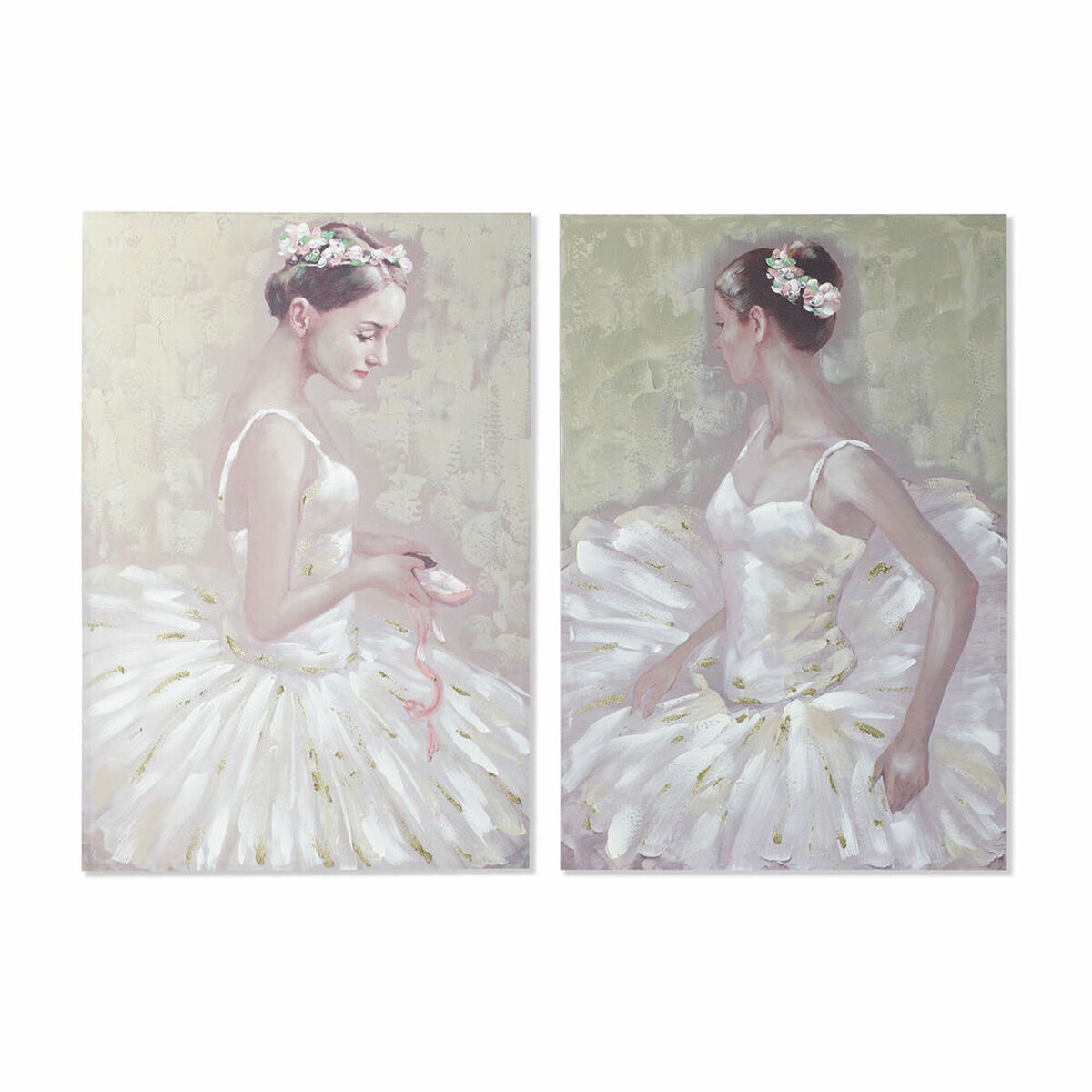 DKD Home Decor - Pintura DKD Home Decor 80 x 3 x 120 cm Bailarina Ballet Tradicional (2 Unidades)