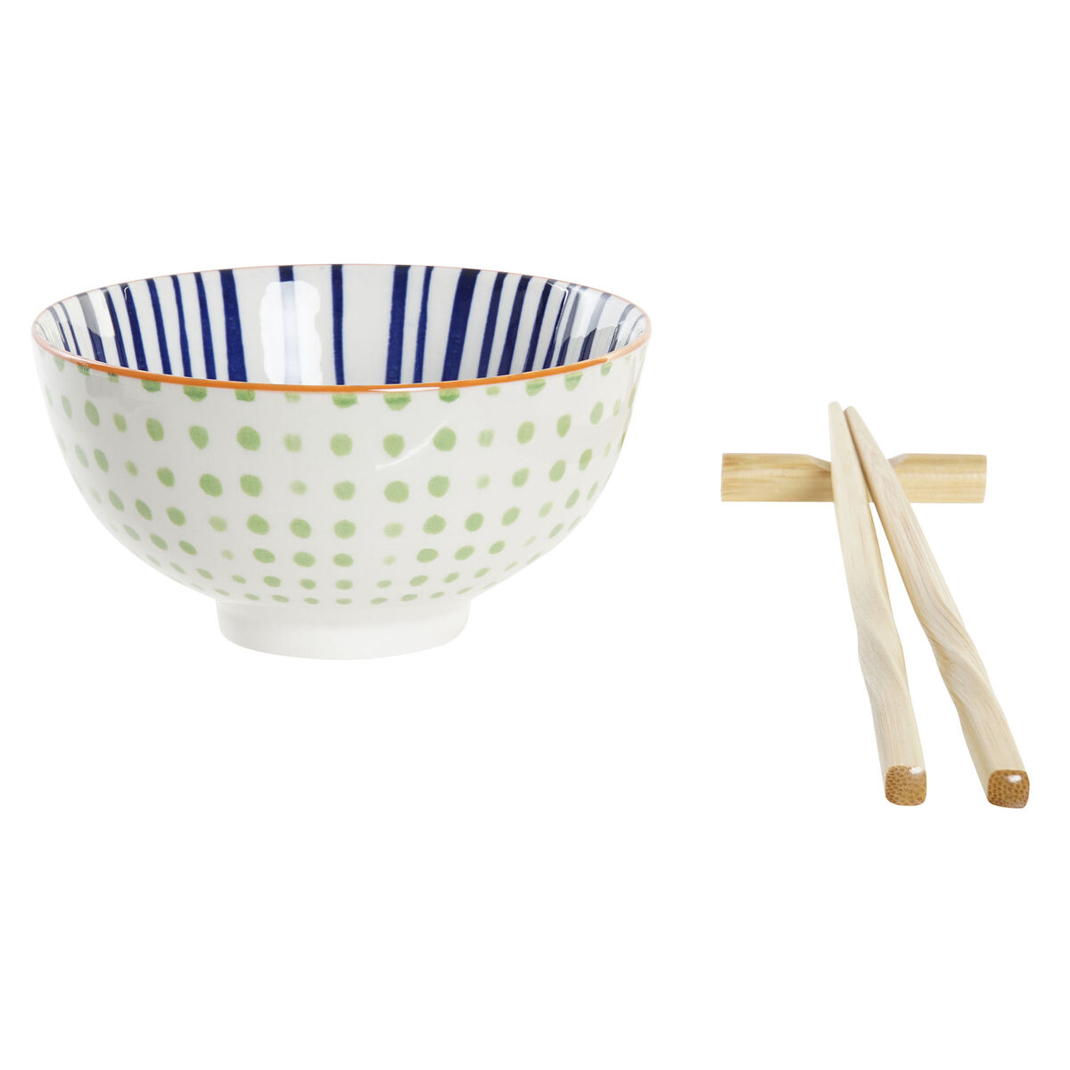 imagem de Conjunto de sushi DKD Home Decor Branco Bambu Grés Oriental 30 x 21 x 7 cm (6 Peças)2