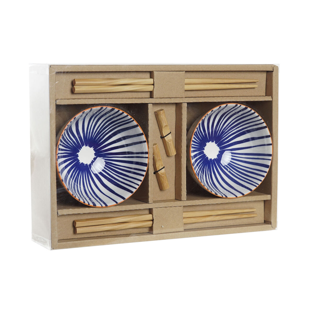 imagem de Conjunto de sushi DKD Home Decor Branco Bambu Grés Oriental 30 x 21 x 7 cm (6 Peças)4