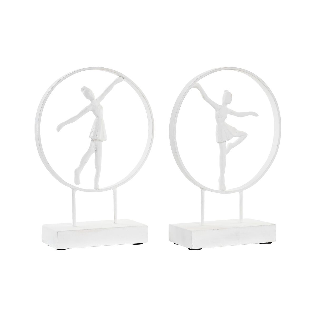 DKD Home Decor - Figura Decorativa DKD Home Decor 23 x 9 x 33 cm Branco Bailarina Ballet (2 Unidades)