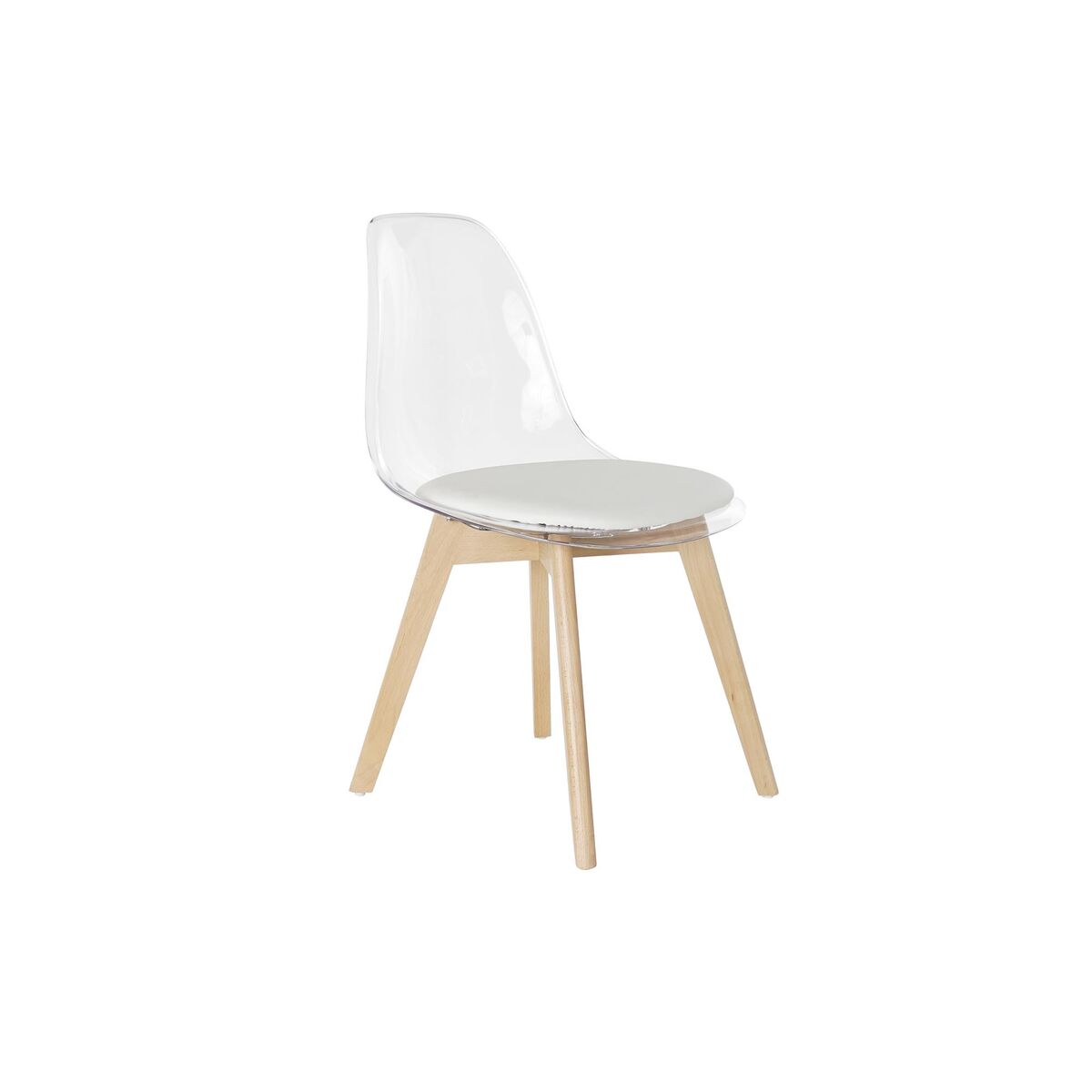 DKD Home Decor - Cadeira de Sala de Jantar DKD Home Decor Branco Transparente Natural 54 x 47 x 81 cm