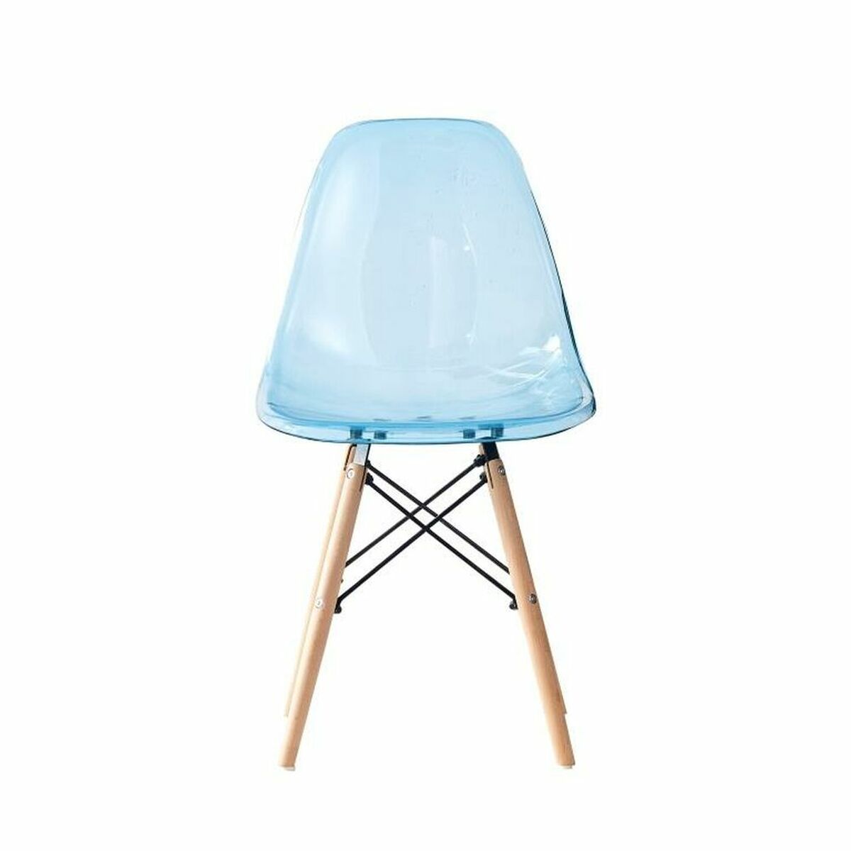 imagem de Cadeira de Sala de Jantar DKD Home Decor Natural Azul PVC Bétula (50 x 46 x 83,5 cm)2