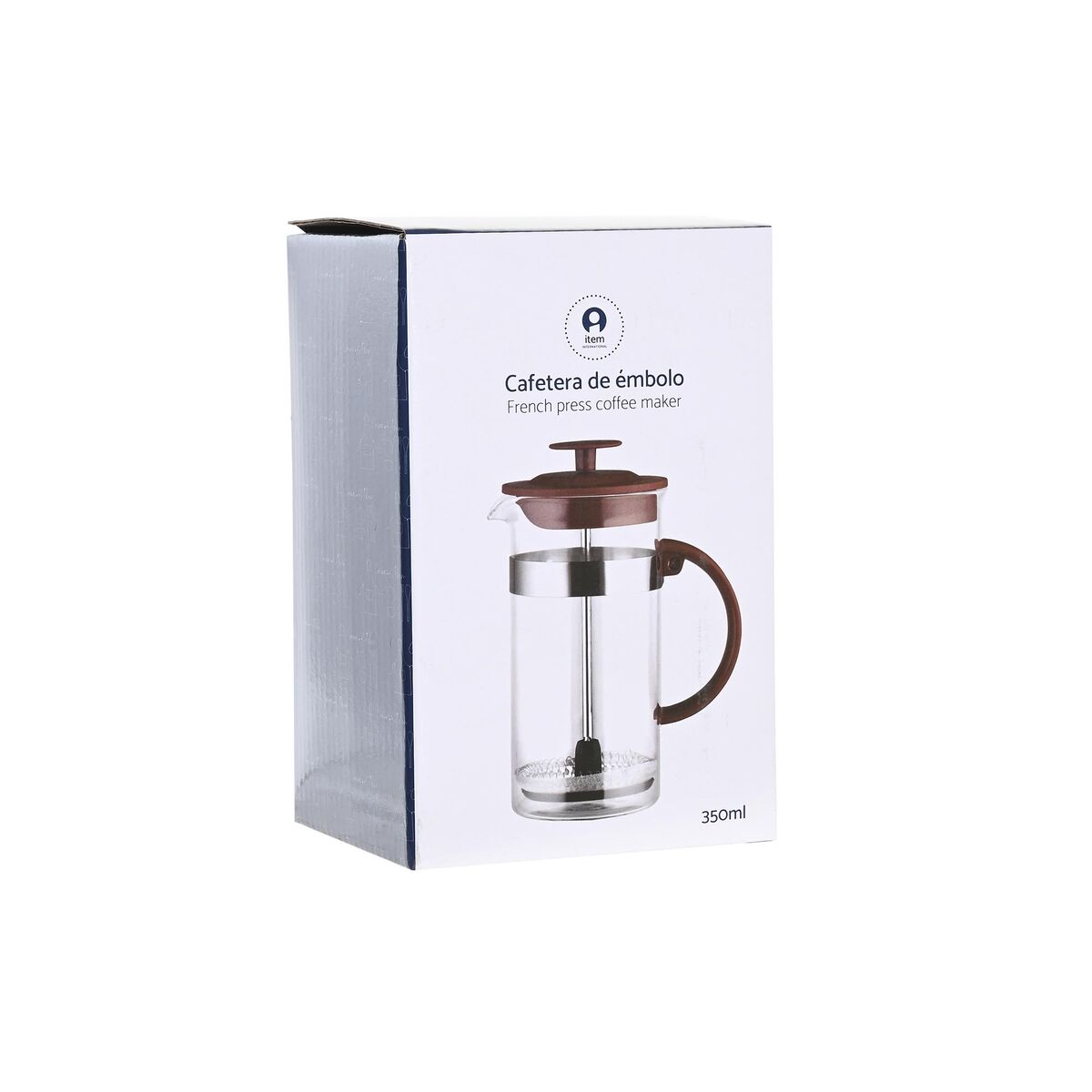 imagem de Cafeteira de Êmbolo DKD Home Decor Castanho Transparente Aço inoxidável Vidro de Borosilicato 350 ml 16 x 9 x 18,5 cm3