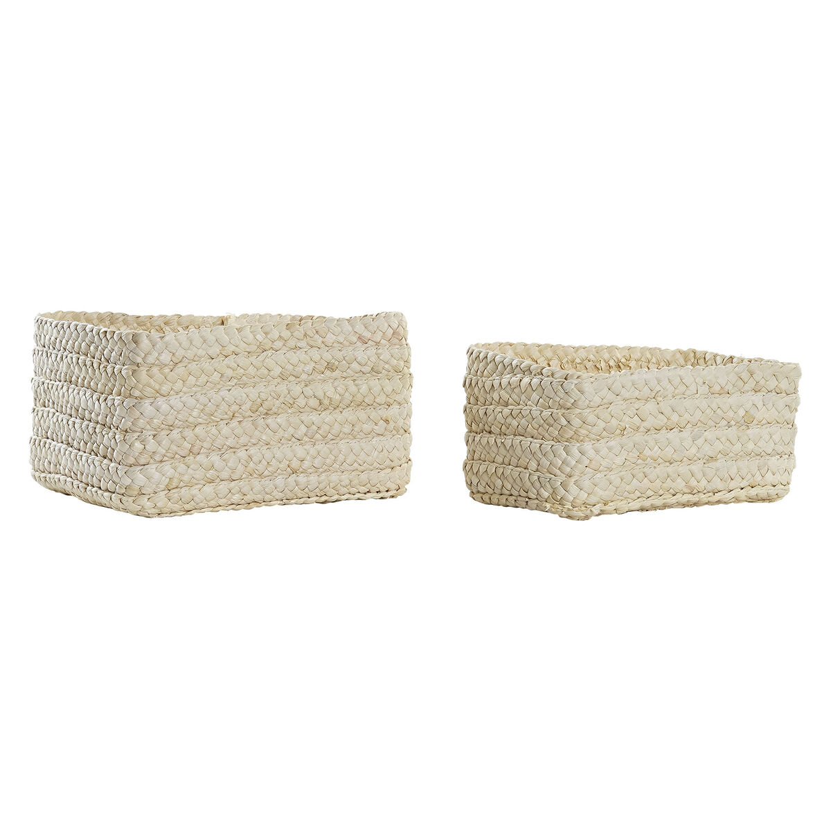 imagem de Conjunto de Cestas DKD Home Decor 28 x 21 x 15 cm Fibra natural1