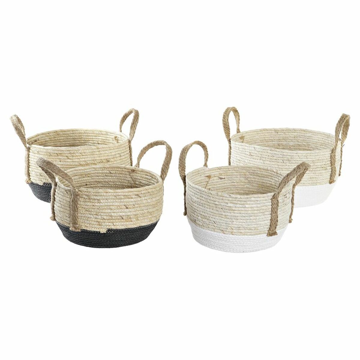 imagem de Conjunto de Cestas DKD Home Decor 33 x 33 x 20 cm Fibra natural (2 Unidades)4