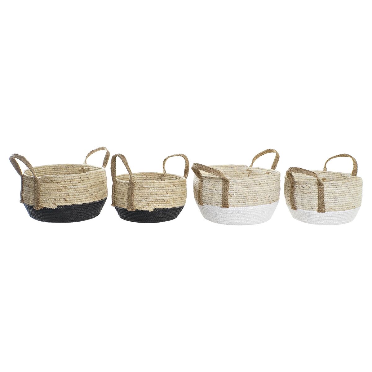 imagem de Conjunto de Cestas DKD Home Decor 33 x 33 x 20 cm Fibra natural (2 Unidades)1