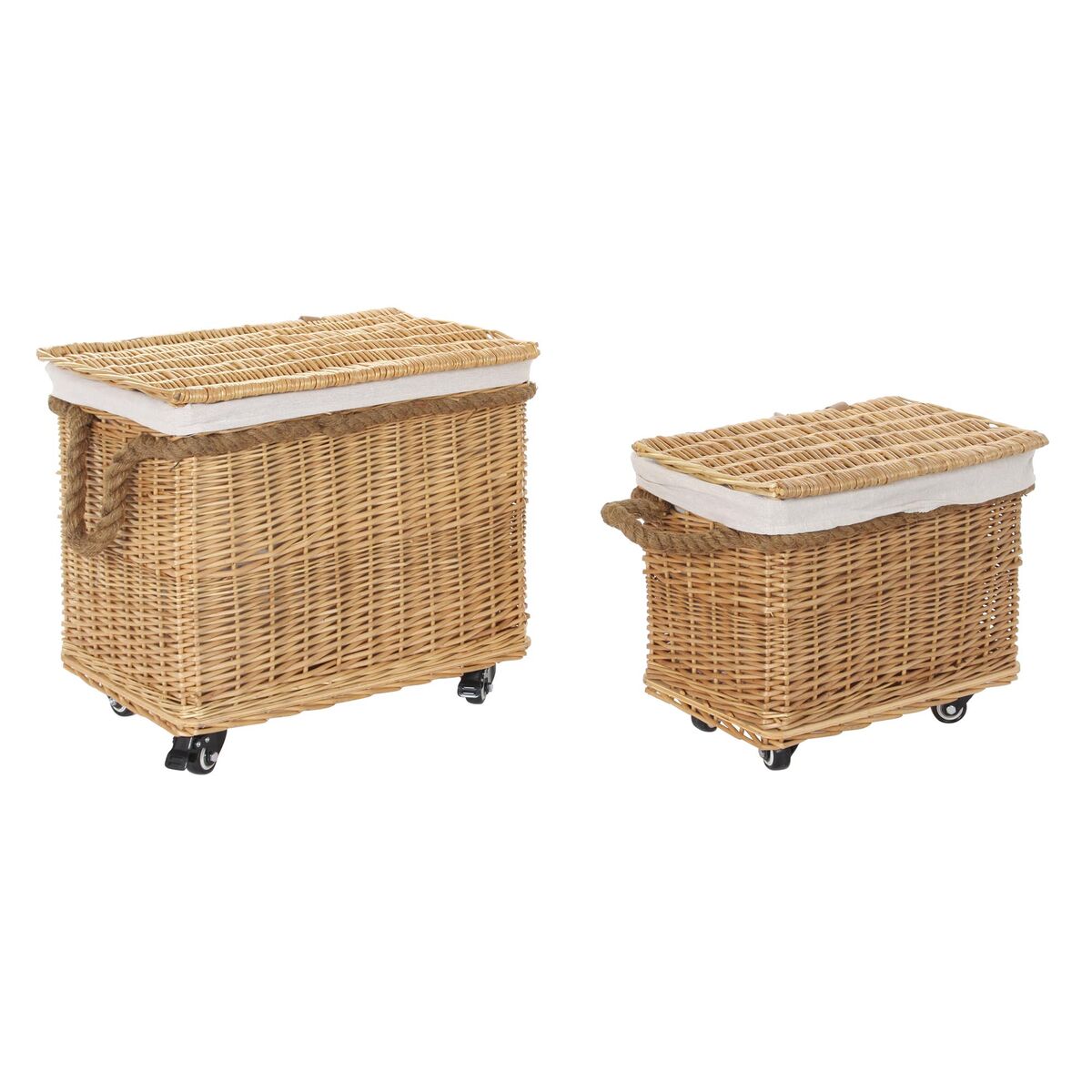 DKD Home Decor - Conjunto de Cestas DKD Home Decor vime (48 x 33 x 43 cm)