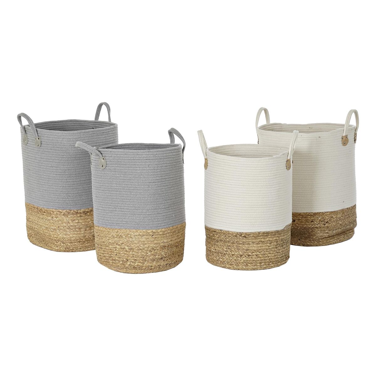 imagem de Conjunto de Cestas DKD Home Decor 40 x 40 x 52 cm Fibra natural Boho (2 Unidades)3