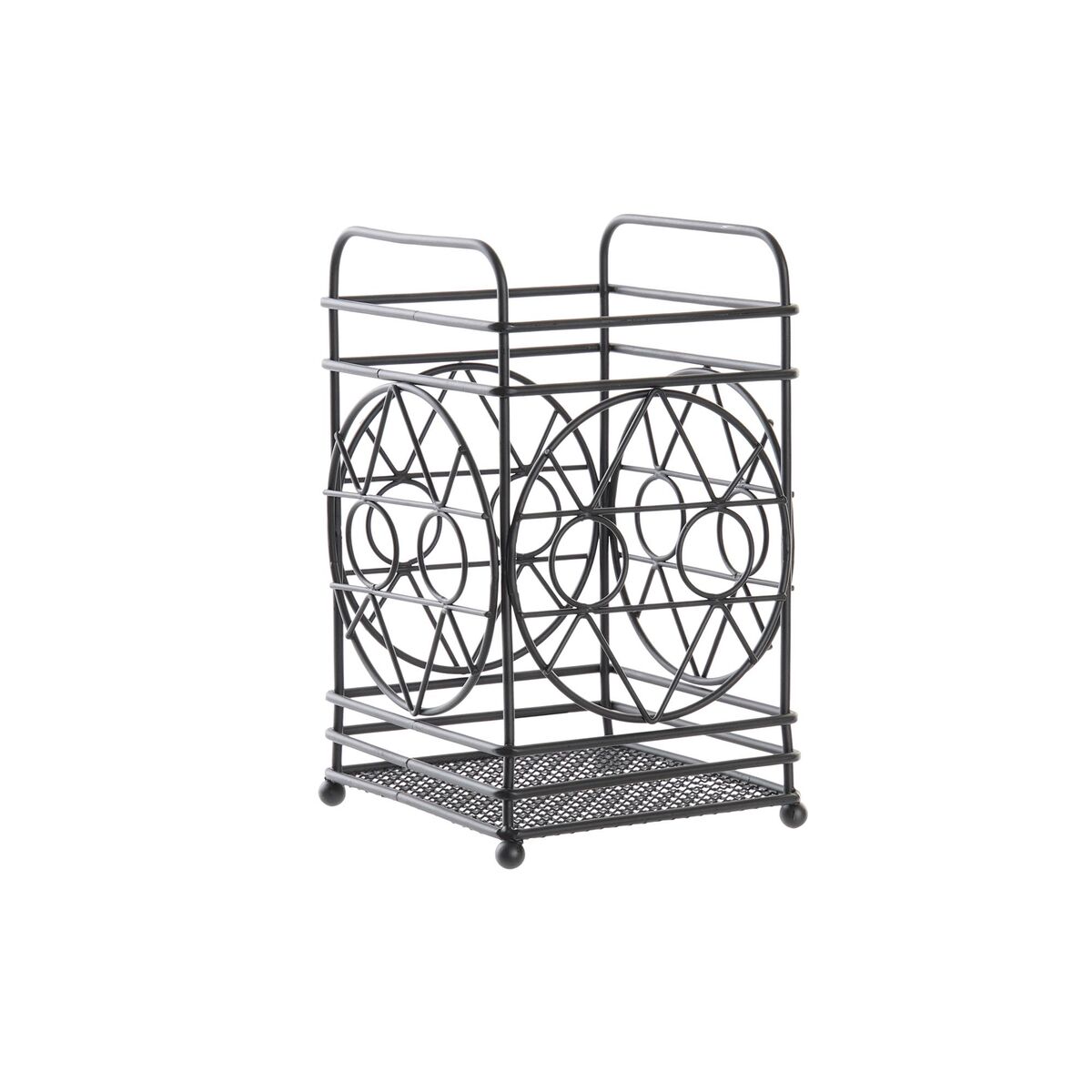 imagem de Escorredor de Talheres DKD Home Decor Preto Metal Geométrico 12 x 12 x 20 cm1