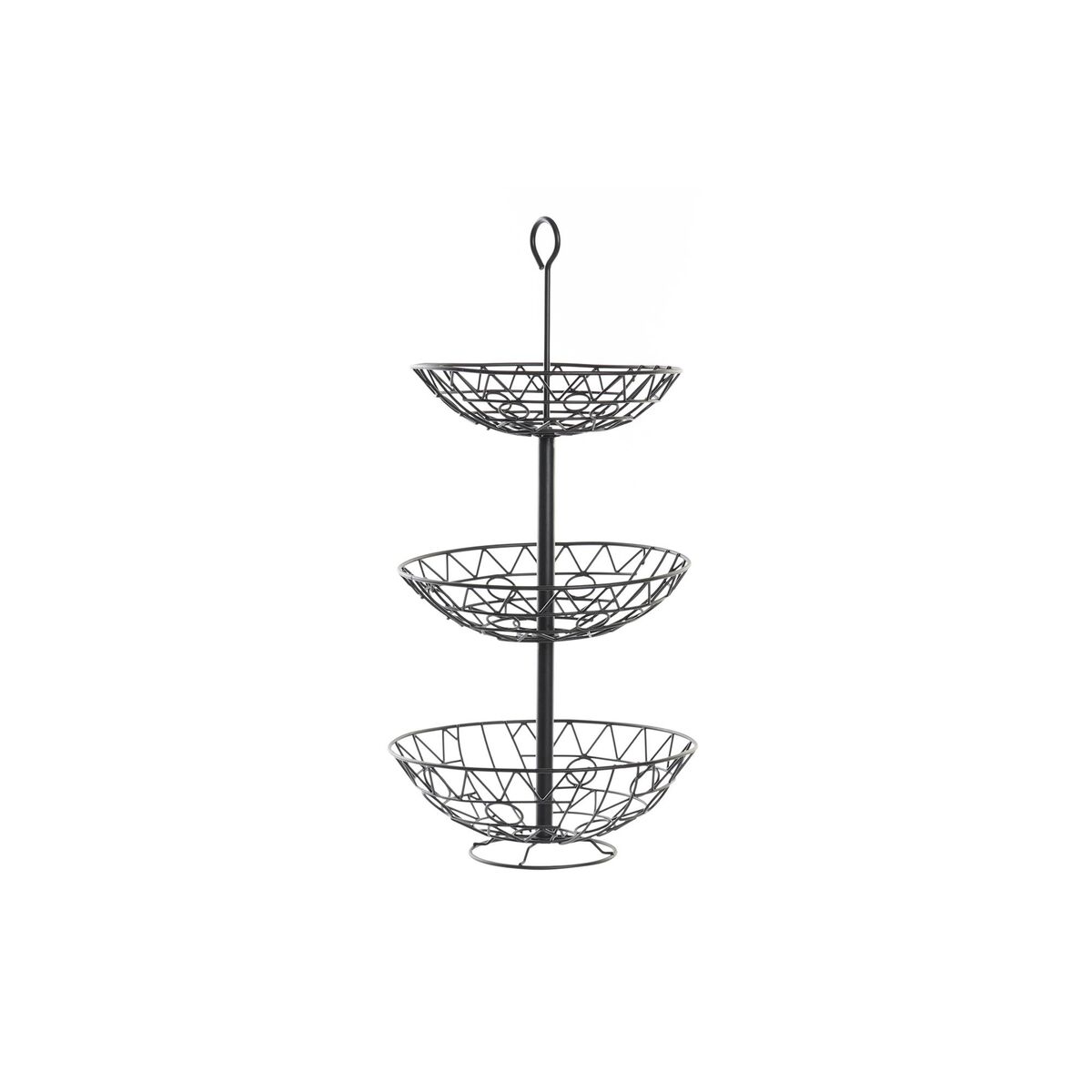 DKD Home Decor - Fruteira DKD Home Decor 28 x 28 x 58 cm Preto Metal