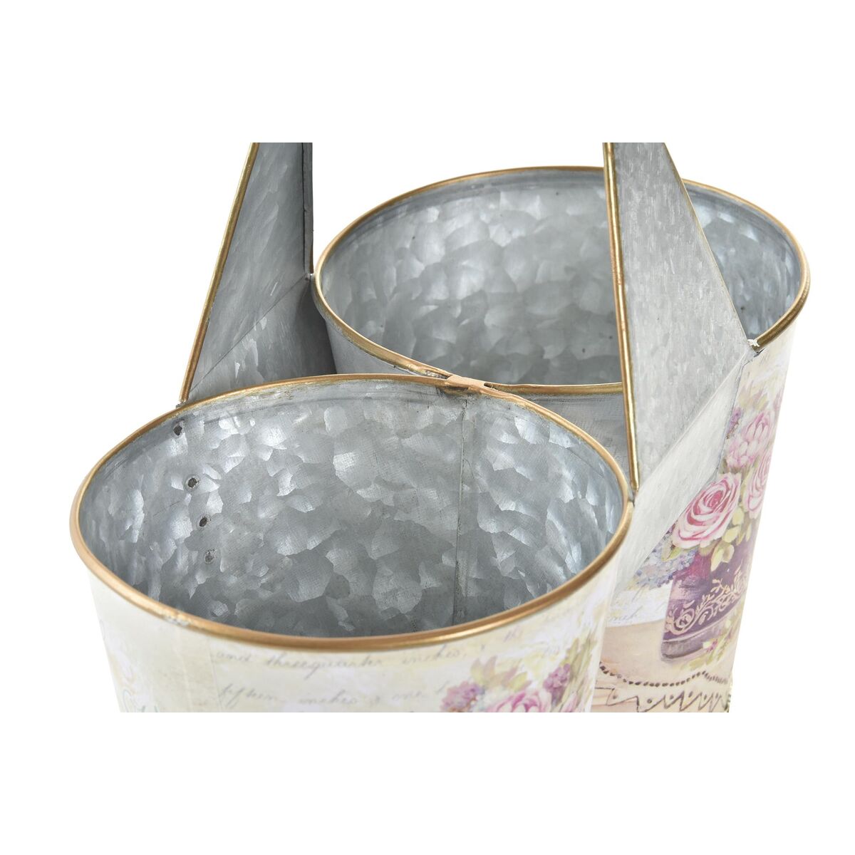 imagem de Plantador DKD Home Decor Cor de Rosa Metal Shabby Chic 24 x 12 x 23 cm3